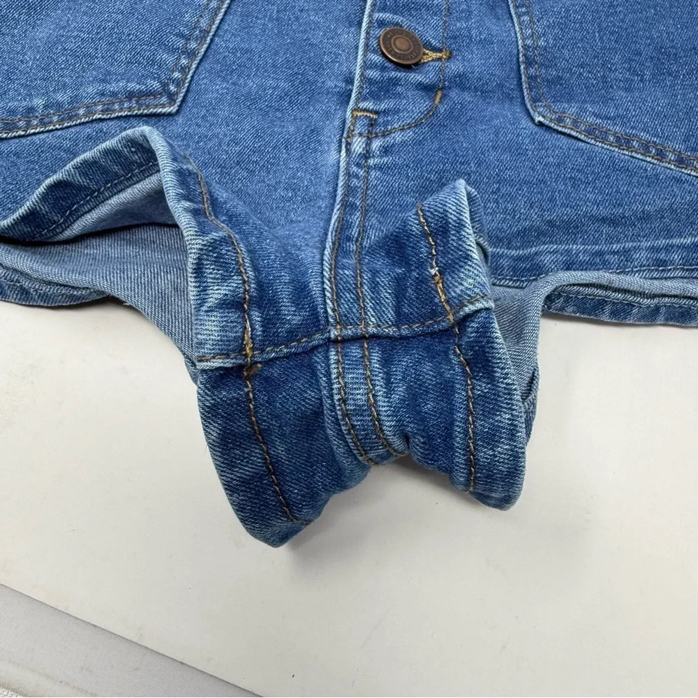 Free People Bridgette Button Front Denim Shorts 30 Long Western Festival Girly